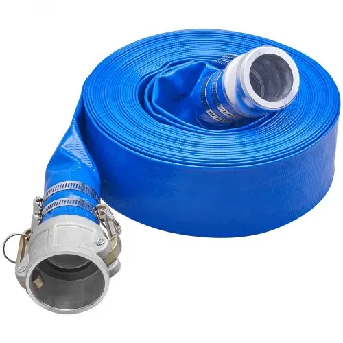 VEVOR Industrieschlauch 51 mm x 15,24 m Flachschlauch PVC Feuerwehrschlauch 58 PSI(4 bar) Arbeitsdruck Abwasserschlauch 174 PSI(12 bar) Berstdruck Bauschlauch mit Camlock-C-/E-Anschlüssen, 4 Klemmen – Bild 10