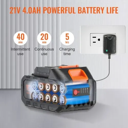 VEVOR Akku Hochdruckreiniger Kabellos Wasser Druckreiniger Spritzpistole Druckreinigerpistole (220W 21V, 40bar, zur mobilen Reinigung und Bewässerung, 4L/min, inkl. Zubehör, Ladegerät) – Bild 4