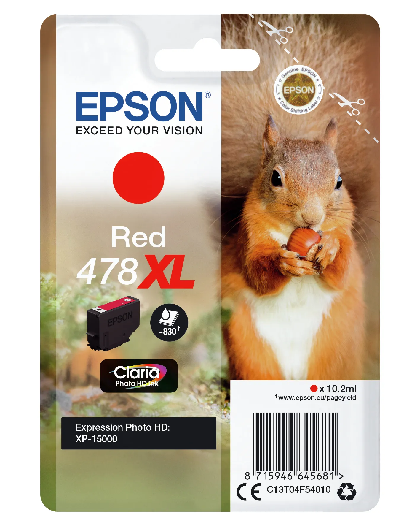 Epson Squirrel Singlepack Red 478XL Claria Photo HD Ink – Bild 2
