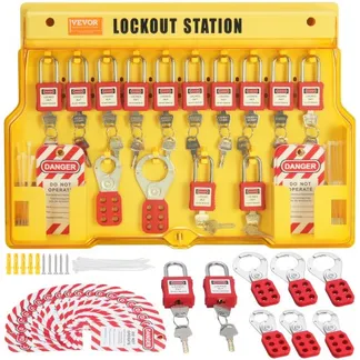 VEVOR Elektrisches Lockout-Tagout-Kit, 60-teilige Sicherheits-Lockout-Tagout-Station inkl. Vorhängeschlösser, Haspen, Anhänger, Nylonbinder, Erweiterungskit und Lockout-Stationsplatine VEVOR Elektrisches Lockout-Tagout-Kit, 60-teilige Sicherheits-Lockout-Tagout-Station inkl. Vorhängeschlösser, Haspen, Anhänger, Nylonbinder, Erweiterungskit und Lockout-Stationsplatine