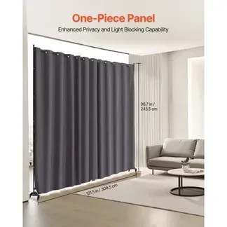 VEVOR Raumteiler Trennwand Paravent Stellwand Einzelpanel, Tragbarer Sichtschutz für Büro Schlafzimmer Esszimmer Arbeitszimmer Balkon, Raumtrenner Rollbar (308,5 x 45 x 245,5 cm), Grau VEVOR Raumteiler Trennwand Paravent Stellwand Einzelpanel, Tragbarer Sichtschutz für Büro Schlafzimmer Esszimmer Arbeitszimmer Balkon, Raumtrenner Rollbar (308,5 x 45 x 245,5 cm), Grau