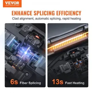 VEVOR Glasfaser-Spleißgerät, 4 Motoren, Ausrichtungs-Spleißgerät, 6 s Spleißen & 13 s Aufheizen, Fiber Fusion Splicer mit 5-Zoll-Touchscreen, 3-in-1-Faserhalter, 7800 mAh Akku für SM MM DS NZDS VEVOR Glasfaser-Spleißgerät, 4 Motoren, Ausrichtungs-Spleißgerät, 6 s Spleißen & 13 s Aufheizen, Fiber Fusion Splicer mit 5-Zoll-Touchscreen, 3-in-1-Faserhalter, 7800 mAh Akku für SM MM DS NZDS
