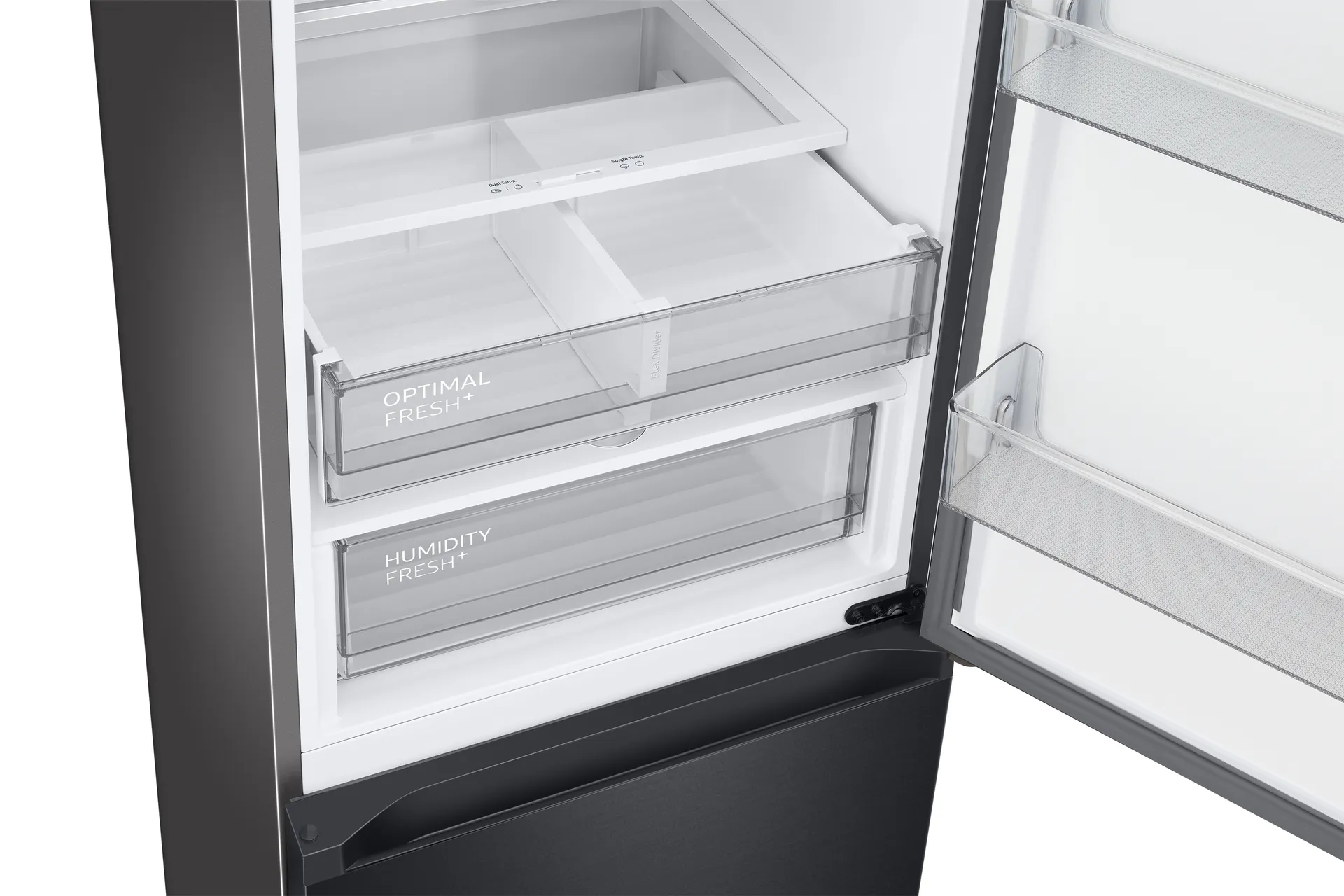 Samsung BESPOKE, Kühl-/Gefrierkombination, 203 cm, B*, 387 ℓ, Premium Black Steel – Bild 6