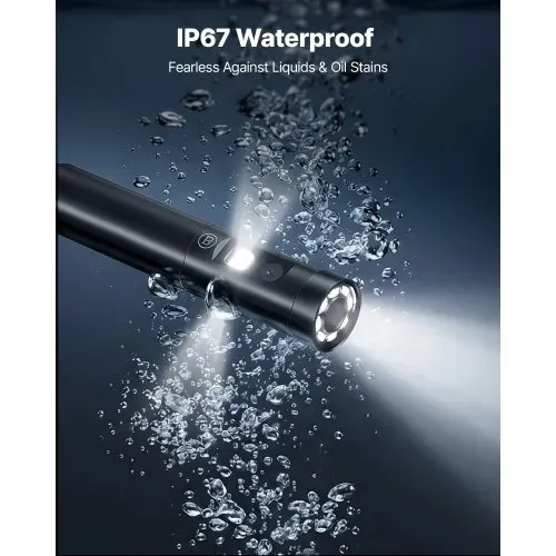 VEVOR Triple Lens Endoskopkamera mit Licht, Inspektionskamera mit 5 Zoll Bildschirm 10 m Kabel & 5000mAh Akku, 8 mm Rohrkamera mit 8X Zoom & IP67, Boroskopkamera mit Handgriff für Auto Rohre Abfluss – Bild 5