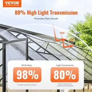 VEVOR 15er-Set Gewächshausplatten aus Polycarbonat, 1210 x 605 x 6 mm Stegplatten, wasserdichte UV-geschützte gewellte Hohlkammerplatten, schlagfeste, transparente Dachplatten für Gewächshaus/Garten VEVOR 15er-Set Gewächshausplatten aus Polycarbonat, 1210 x 605 x 6 mm Stegplatten, wasserdichte UV-geschützte gewellte Hohlkammerplatten, schlagfeste, transparente Dachplatten für Gewächshaus/Garten