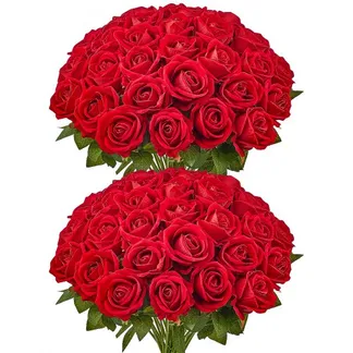VEVOR Künstliche Blumen Rosen, 60 Stück Kunstblumen, Rote Gefälschte Rose mit Stielen, Schaumrosen für DIY Hochzeit Blumensträuße Braut Valentinstag Muttertag Zuhause Dekoration VEVOR Künstliche Blumen Rosen, 60 Stück Kunstblumen, Rote Gefälschte Rose mit Stielen, Schaumrosen für DIY Hochzeit Blumensträuße Braut Valentinstag Muttertag Zuhause Dekoration