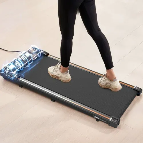 VEVOR Walking Pad Laufband unter den Schreibtisch, Laufband zum Arbeiten, funktionierendes Laufband mit 120 kg Tragkraft, tragbares Pad mit 2,5 PS, Fernbedienung LED-Anzeige 1-6 km/h Schwarz – Bild 7