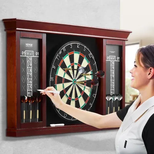VEVOR Dartboard spielbereites Paket, Dartboard-Schrankset in offizieller Größe, Dartscheibe 45 x 3,8 cm, Dartschrank mit Stahlspitze, komplett mit sämtlichem Zubehör, für Cricket-Spiele – Bild 7
