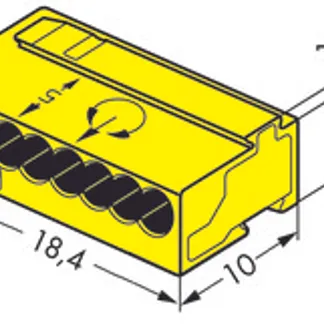 Wago Serie 243- 8-Leiter-Micro-Klemme (50 Stück) gelb Wago Serie 243- 8-Leiter-Micro-Klemme (50 Stück) gelb