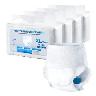 VEVOR Inkontinenzhosen für Erwachsene, Mobile Einweghose für Männer & Frauen, Einweg-Pull-Up-Windel mit auslaufsicherem Beinbündchen & Nässeindikator – Größe XL, 64 Stk. (4er-Pack à 16 Stk.) VEVOR Inkontinenzhosen für Erwachsene, Mobile Einweghose für Männer & Frauen, Einweg-Pull-Up-Windel mit auslaufsicherem Beinbündchen & Nässeindikator – Größe XL, 64 Stk. (4er-Pack à 16 Stk.)