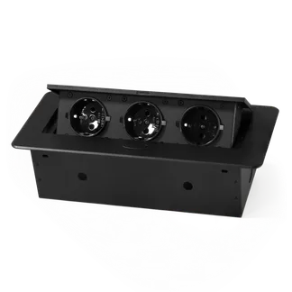 Tisch-Einbausteckdose McPower “TS-03S“ 3x Steckdose, 267x120x68mm Tisch-Einbausteckdose McPower “TS-03S“ 3x Steckdose, 267x120x68mm