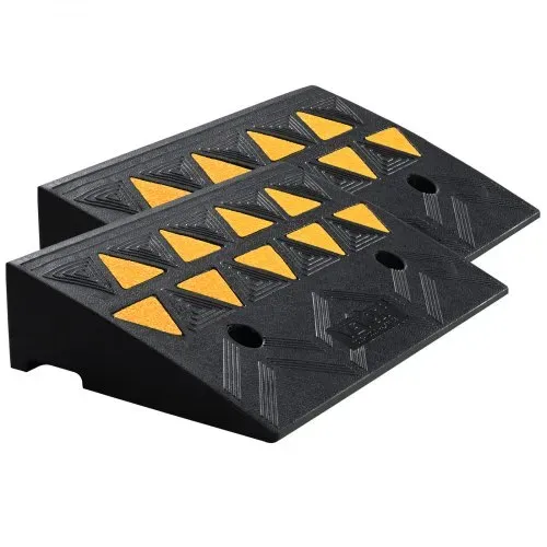 VEVOR 2xSchwellenrampe Vollgummi Türschwellenrampe Max. Tragfähigkeit bis zu 15Tonnen Bordsteinrampe 50x32x11cm Rollstuhlrampe Auffahrrampe Gummirampe ideal für unebenen Boden Bordsteinkanten – Bild 10