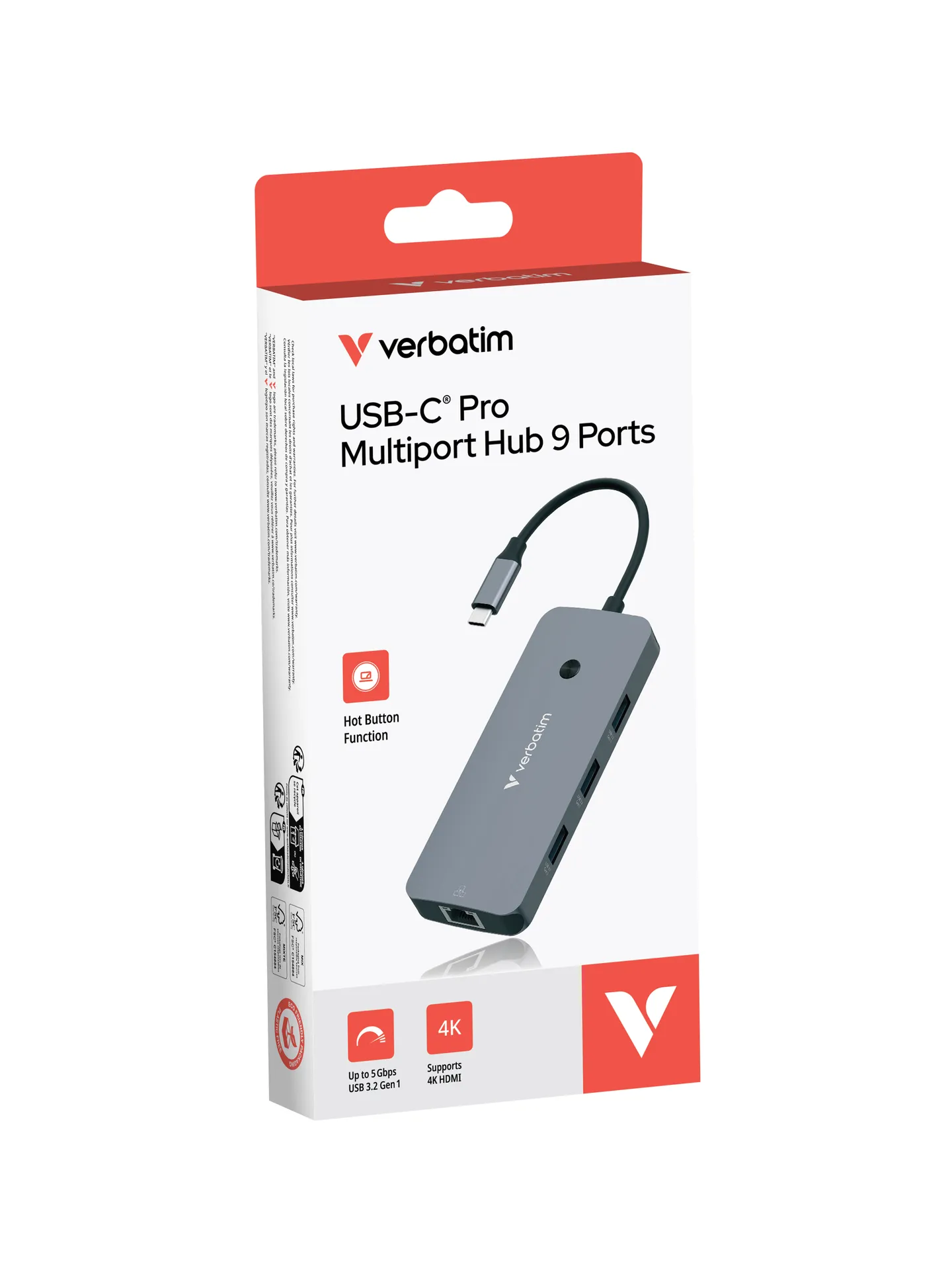 Verbatim CMH-09 USB Typ-C 10000 Mbit/s Silber – Bild 2