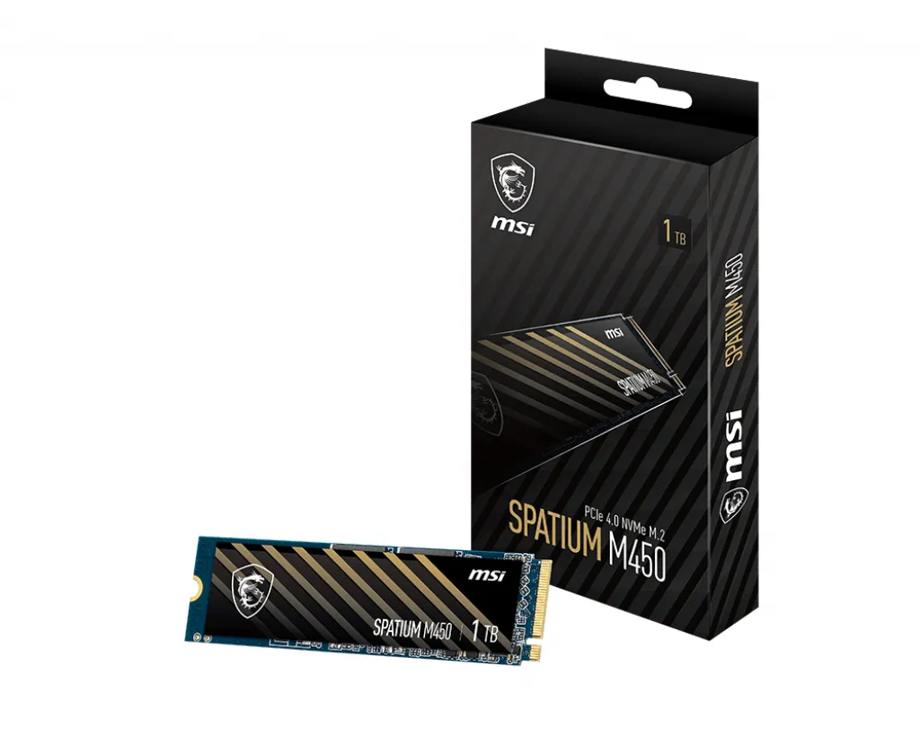 MSI SPATIUM M450 PCIe 4.0 NVMe M.2 1TB PCI Express 4.0 3D NAND MSI SPATIUM M450 PCIe 4.0 NVMe M.2 1TB PCI Express 4.0 3D NAND