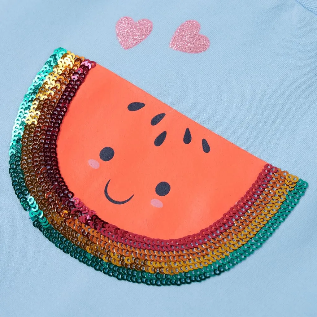 vidaXL Kinder-T-Shirt mit Rüschenärmeln Hellblau 92 – Bild 4