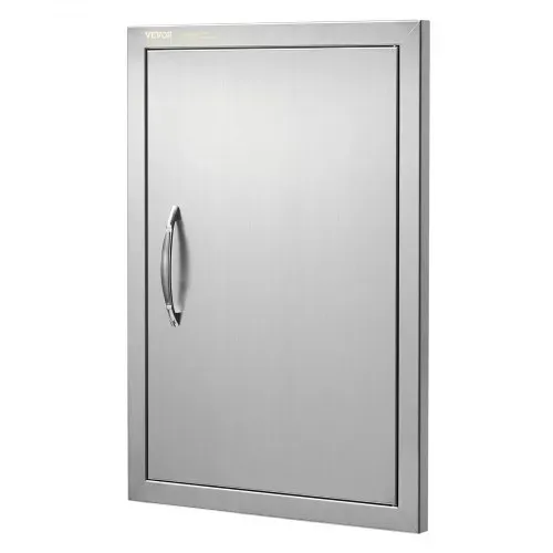 VEVOR Grillzugangstür, 457 x 610 x 45 mm, Einzelne Außenküchentür, Flächenbündig Montierte Edelstahltür, Vertikale Wandtür mit Griff, für Grillinsel, Grillstation, Außenschrank – Bild 9