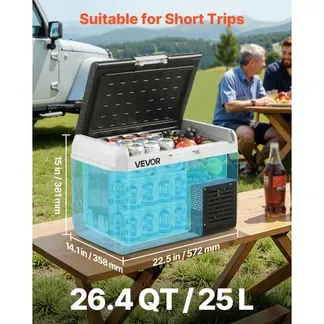 VEVOR Kompressor Kühlbox 25 L, Tragbarer Autokühlschrank mit Einstellbarer Temperatur & App-Steuerung, Kühlschrank 12/24 V DC und 100–240 V AC für Outdoor Camping Reisen und Wohnmobile VEVOR Kompressor Kühlbox 25 L, Tragbarer Autokühlschrank mit Einstellbarer Temperatur & App-Steuerung, Kühlschrank 12/24 V DC und 100–240 V AC für Outdoor Camping Reisen und Wohnmobile