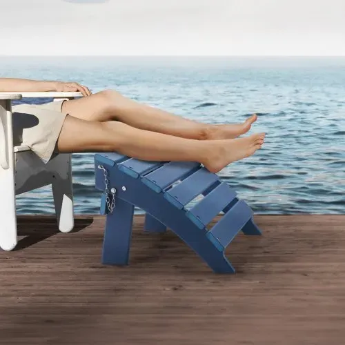 VEVOR Fußstütze für Adirondack-Stühle, 400x480x330 mm, klappbarer Adirondack-Ottomane aus HDPE-Kunststoff, Gartenstuhl weit verbreitet für Außenbereich, Veranda, Pool, Rasen, Hinterhof, blau – Bild 7