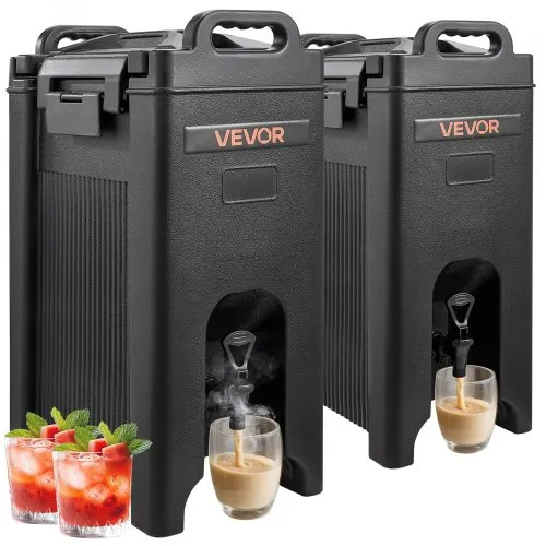 VEVOR isolierter Getränkespender 19 L, Heiß- und Kaltgetränkespender mit Zapfhahn & Griff, lebensmittelechter Thermo-Getränkespender-Kühler für Tee Kaffee Wasser in Cafés und Restaurants, Schwarz VEVOR isolierter Getränkespender 19 L, Heiß- und Kaltgetränkespender mit Zapfhahn & Griff, lebensmittelechter Thermo-Getränkespender-Kühler für Tee Kaffee Wasser in Cafés und Restaurants, Schwarz