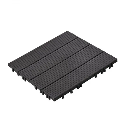 VEVOR Terrassenfliesen, 54er-Set, Balkonfliesen 295 x 295 mm, Klickfliesen, wasserdichter Kunststoff-Bodenbelag für den Außenbereich, Terrassenbodenbelag für Veranda, Pool, Balkon, Hinterhof, Dunkelgrau – Bild 10