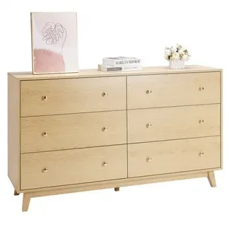 VEVOR Kommode mit 6 Schubladen & Kippschutz, minimalistischer moderner Schubladenschrank (39,9 x 137,2 x 81,3 cm) Organizer Schubladenkommode für Wohnzimmer Schlafzimmer Eingangsbereich (helles Holz) VEVOR Kommode mit 6 Schubladen & Kippschutz, minimalistischer moderner Schubladenschrank (39,9 x 137,2 x 81,3 cm) Organizer Schubladenkommode für Wohnzimmer Schlafzimmer Eingangsbereich (helles Holz)