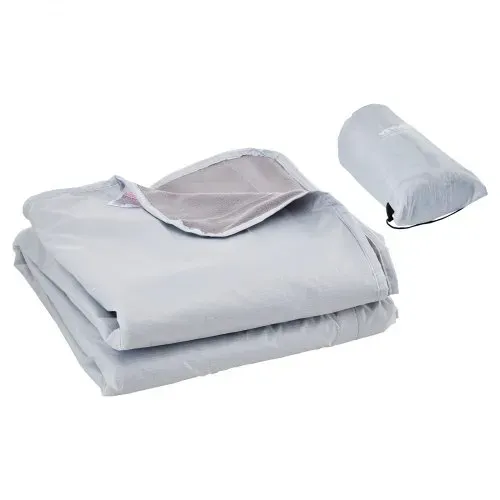VEVOR Campingdecke 2x1,5m, Reisedecke, Fleecedecke, Stadiondecke, wasser- und winddicht, Polyester-Fleece, flammhemmend, ideal für draußen, Picknicks, Wandern, Sportveranstaltungen, Reisen, Hellgrau – Bild 9