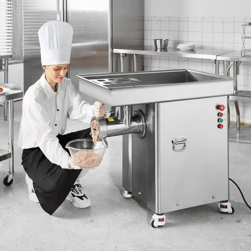 VEVOR kommerzieller Fleischwolf 16,65 kg/min 4000 W elektrischer Fleischwolf mit Klingen & Mahlplatten, elektrische Wurstmaschine, gewerblicher Fleischwolf Edelstahl für Küche Restaurant Metzgerei – Bild 7