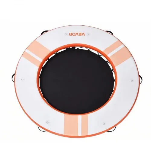 VEVOR Aufblasbares Schwimmdock, φ2,44 m, Schwimmplattform mit Rutschfester Oberfläche, Tragetasche & Abnehmbarer Leiter, Schwimmende Insel, Wasserplattform für Pool, Strand & Meer, Orange – Bild 10