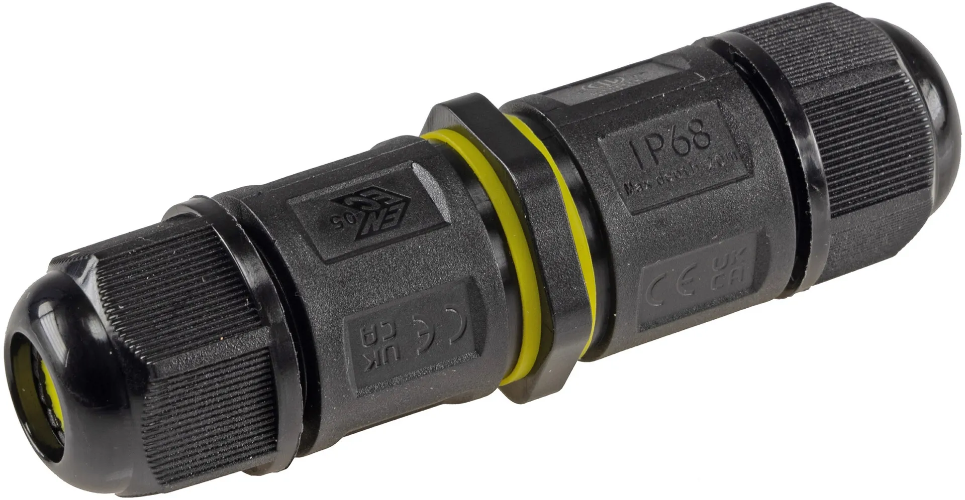 Kabelverbinder 3-polig, IP68, 450V/24A Klemmanschluss, für Kabel Ø 6-11mm Kabelverbinder 3-polig, IP68, 450V/24A Klemmanschluss, für Kabel Ø 6-11mm