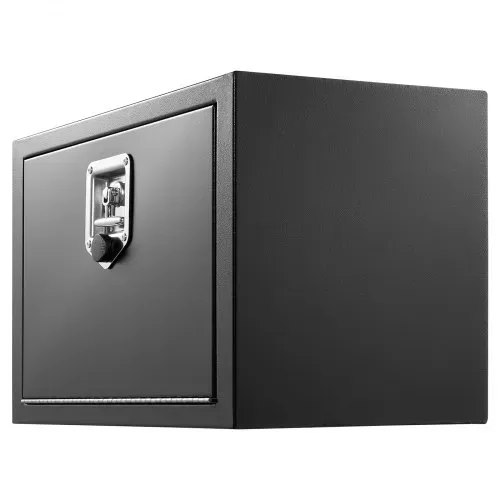 VEVOR Lkw Unterbaubox 609 x 305 x 356 mm Unterflur Staukasten Kaltgewalzter Stahl Wasserdichter Werkzeugkasten mit T-Griff Schloss für Lkw Anhänger Transporter Werkzeugkiste Unterflurkasten Schwarz – Bild 10