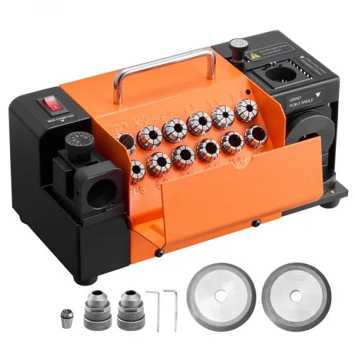 VEVOR Bohrerschleifgerät MR-13B, 3-15 mm, mit einstellbarem Lippenfreiwinkel & 95°-135° Spitzenwinkel, 4600 U/min 120-W-Schärfgerät mit 13 Spannzangen, CBN- & SDC-Schleifscheiben VEVOR Bohrerschleifgerät MR-13B, 3-15 mm, mit einstellbarem Lippenfreiwinkel & 95°-135° Spitzenwinkel, 4600 U/min 120-W-Schärfgerät mit 13 Spannzangen, CBN- & SDC-Schleifscheiben