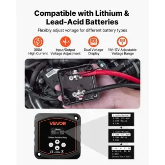 VEVOR Trennrelais, 12 V, 300 A, Doppelbatterie Isolator mit LCD-Bildschirm, intelligenter Batterietrennschalter für Lithium- & Blei-Säure-Batterien, für Auto, LKW, Wohnmobil, UTV, ATV, Boot VEVOR Trennrelais, 12 V, 300 A, Doppelbatterie Isolator mit LCD-Bildschirm, intelligenter Batterietrennschalter für Lithium- & Blei-Säure-Batterien, für Auto, LKW, Wohnmobil, UTV, ATV, Boot