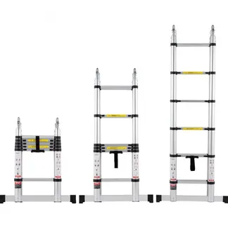 VEVOR Teleskopleiter, 1,85-3,79m A-förmige Aluminium-Ausziehleiter, leichte, Klappbleiter mit Mehrfach-Einzug, 170 kg Tragkraft mit Stabilisatorstange, Mehrzweckleitern für Wohnmobil, Camper VEVOR Teleskopleiter, 1,85-3,79m A-förmige Aluminium-Ausziehleiter, leichte, Klappbleiter mit Mehrfach-Einzug, 170 kg Tragkraft mit Stabilisatorstange, Mehrzweckleitern für Wohnmobil, Camper