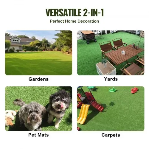 VEVOR Kunstrasen 1220x1830mm Rasenteppich Meterware PP+PE-Materialien Kunstrasenteppich 35mm Florhöhe Dichte von 17.000 Stichen mit Entwässerungslöchern Ideal für Außengärten Innenhöfe – Bild 5