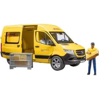 MB Sprinter DHL mit Fahrer, Modellfahrzeug MB Sprinter DHL mit Fahrer, Modellfahrzeug