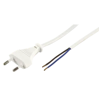 Euro-Netzkabel McPower mit blanken Enden Länge 1,5m, 2×0,75 mm², weiß Euro-Netzkabel McPower mit blanken Enden Länge 1,5m, 2×0,75 mm², weiß