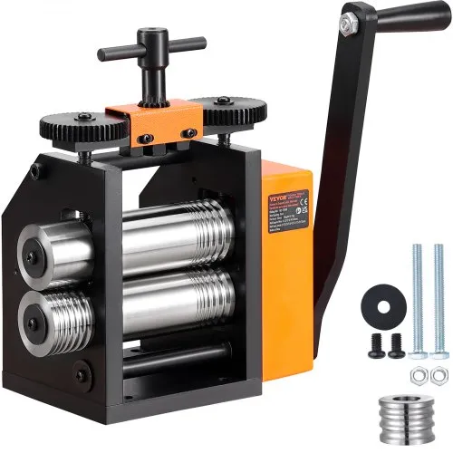 VEVOR 3 in 1 Handwalzwerk Maschine 75mm Kombinationswalzwerk, Manueller Walzwerk Schmuckwalzwerk Einstellbare Dicke von 0,03 bis 6,5mm, Handwalzwerk Maschine für Platin / K-Gold / Messing VEVOR 3 in 1 Handwalzwerk Maschine 75mm Kombinationswalzwerk, Manueller Walzwerk Schmuckwalzwerk Einstellbare Dicke von 0,03 bis 6,5mm, Handwalzwerk Maschine für Platin / K-Gold / Messing