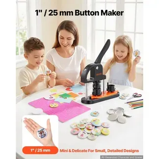 VEVOR Buttonmaschine Knopfmachermaschine 25mm 500 Stk. Badge Punch Press, Buttonpresse, DIY Badge Press Machine Button Badge Maker für Personalisiertes Abzeichen inkl. Zauberbuch VEVOR Buttonmaschine Knopfmachermaschine 25mm 500 Stk. Badge Punch Press, Buttonpresse, DIY Badge Press Machine Button Badge Maker für Personalisiertes Abzeichen inkl. Zauberbuch