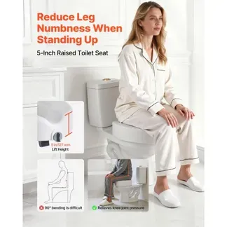 VEVOR Toilettensitzerhöhung Toilettenerhöhung (158 kg Tragkraft) 127 mm Hubhöhe, erhöhter Toilettensitz mit vergrößerter Öffnung für ältere Menschen Senioren, längliche & runde Schüsseln VEVOR Toilettensitzerhöhung Toilettenerhöhung (158 kg Tragkraft) 127 mm Hubhöhe, erhöhter Toilettensitz mit vergrößerter Öffnung für ältere Menschen Senioren, längliche & runde Schüsseln