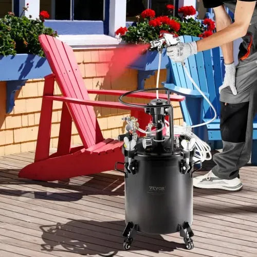 VEVOR Druckbehälter für Sprühfarbe, 30 L vollautomatischer Druckbehälter mit Rührfunktion, 70 psi einstellbarer Druck, Druckbehälter-Farbbehälter mit Spritzpistole und Schläuchen, für Malerei – Bild 7