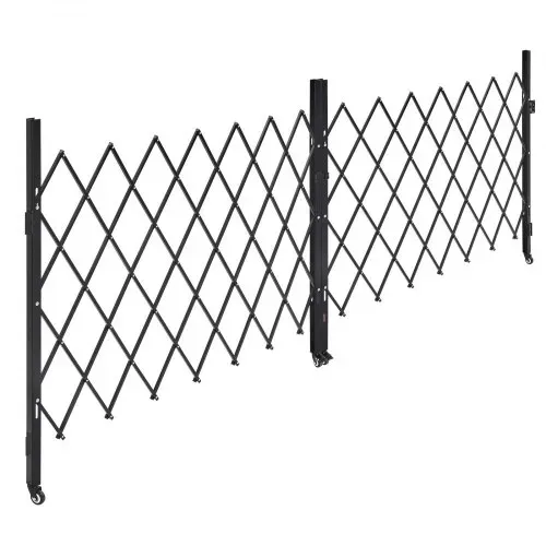 VEVOR Sicherheitstor abschließbar, doppelt klappbares Scherentor mit 360°-Lenkrollen, einziehbare Stahltore Outdoor, für Eingangssicherheit Garage Lager, Falttor 3700 x 1605 mm (B x H) Schwarz – Bild 9