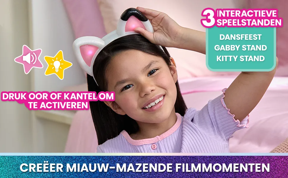 Gabby's Dollhouse DREAMWORKS : DER FILM - Interaktiver Miau-tastischer Katzenohren-Haarreif mit Licht, Sound & 3 Spielmodi – Bild 6