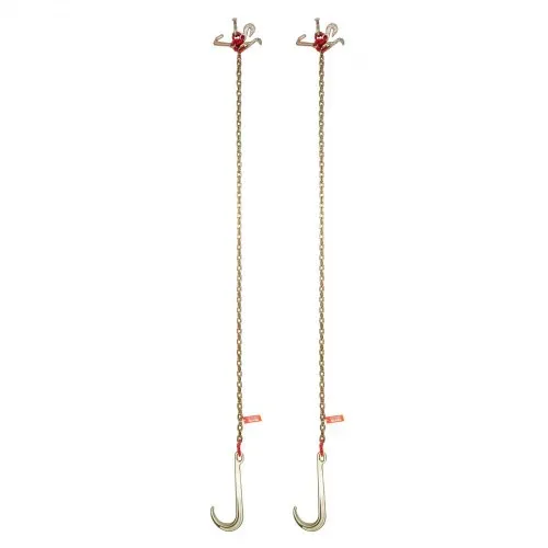 VEVOR J-Haken-Kette, 2 Stück 5/16 Zoll x 6 Fuß G80 15 Zoll langer Schaft J-Haken-Abschleppkette mit RTJ-Clusterhaken und Greifhaken, 5400 lbs Arbeitslast, Hochleistungs-Transport-LKW-Kette zum Abschleppen von Abschleppanhängern – Bild 9