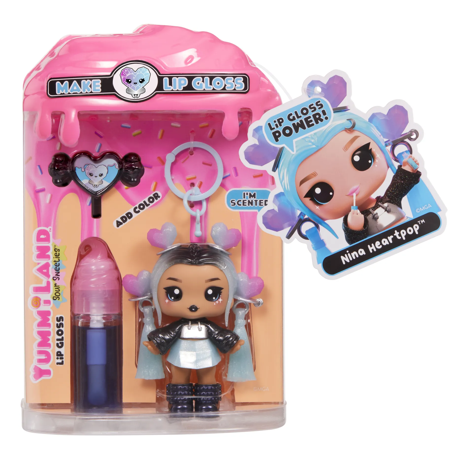 MGA Entertainment Yummiland Lip Gloss Doll Sour Sweeties - Nina Heartpop – Bild 5