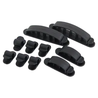 Kabelhalter-Set, ABS, 10 Stk., schwarz, selbstklebend Kabelhalter-Set, ABS, 10 Stk., schwarz, selbstklebend