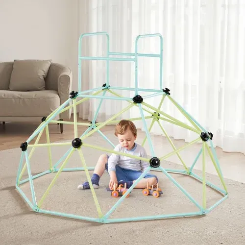 VEVOR Kletterkuppel geometrisches Klettergerüst (183 cm) breit, 270 kg belastbares Klettergerüst, Klettergerät für Kinder von 3 bis 10 Jahren Gartenspielzeug Spielplatz blau + grün – Bild 7