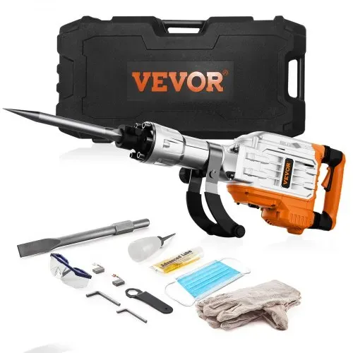VEVOR Hochleistungs-Betonbrecher Abbruchhammer 3500 W, 60 J Schlagkraft Elektroabbruchhammer, Bohrhammer Betonhammer Stemmhammer 1900 BPM, inkl. Spitzmeißel, Flachmeißel, für Schiefer, Beton usw. VEVOR Hochleistungs-Betonbrecher Abbruchhammer 3500 W, 60 J Schlagkraft Elektroabbruchhammer, Bohrhammer Betonhammer Stemmhammer 1900 BPM, inkl. Spitzmeißel, Flachmeißel, für Schiefer, Beton usw.