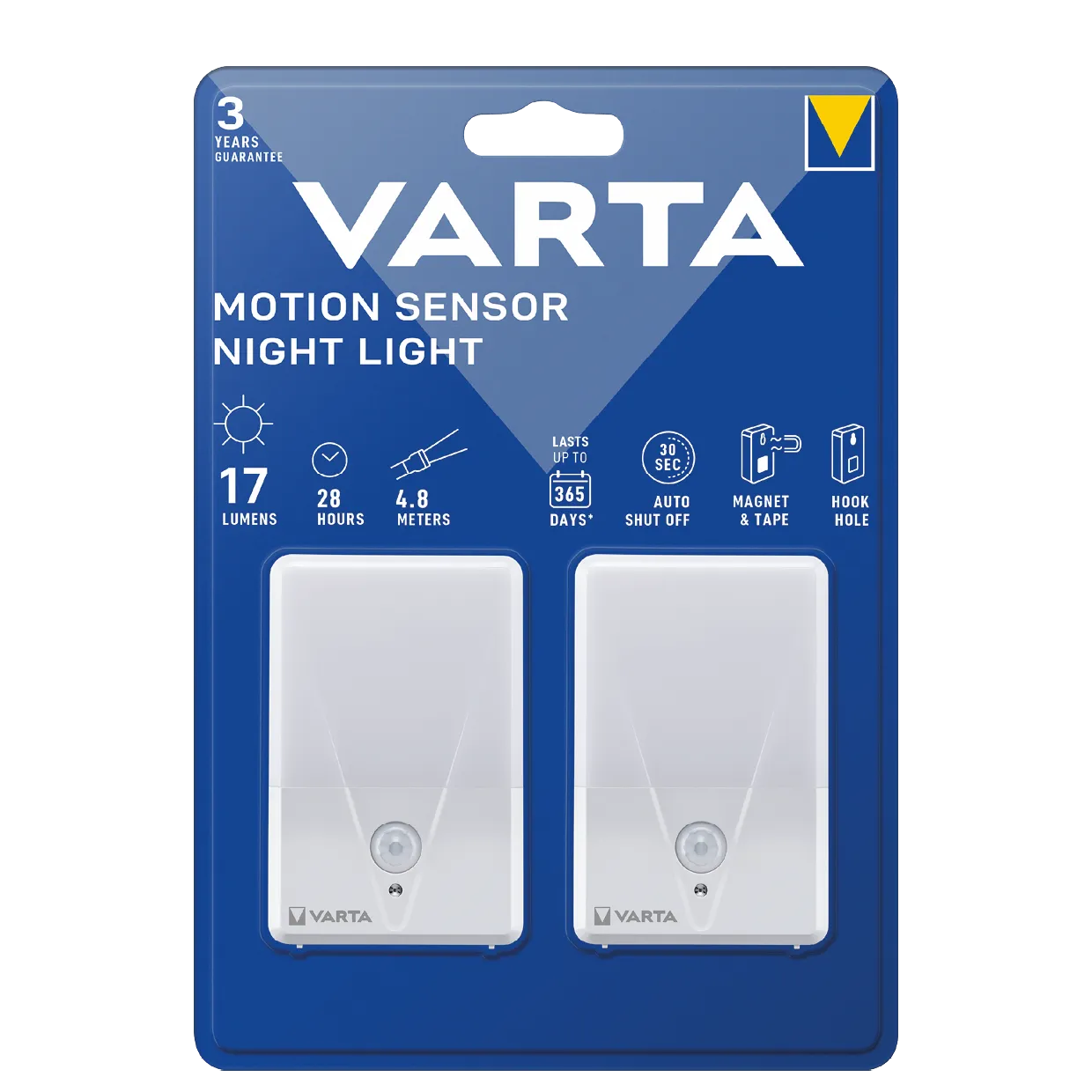 LED Bewegungsmelder, VARTA, Nachtlicht, 17lm, Twin Pack, ohne Batterien – Bild 2