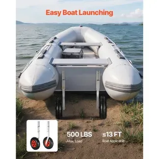 VEVOR Slipräder für Boote (226,8 kg belastbar) 304,8 mm Heckrad aus Aluminiumlegierung mit aufblasbaren Gummireifen, klappbare Slipräder mit 4 Schnellspannstiften für 4 m aufblasbare Fischerboote VEVOR Slipräder für Boote (226,8 kg belastbar) 304,8 mm Heckrad aus Aluminiumlegierung mit aufblasbaren Gummireifen, klappbare Slipräder mit 4 Schnellspannstiften für 4 m aufblasbare Fischerboote