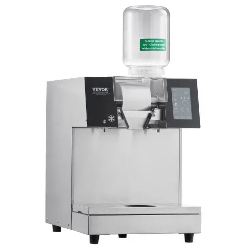 VEVOR Kommerzielle Schneeflocken-Eismaschine Schneeeisbereiter, 240 kg/24h Schneeflocken-Eismaschine, Edelstahl-Eisrasierer, elektrischer Schneekegel-Maker, Flüssigkeitskühlsystem mit Touch-LCD – Bild 9